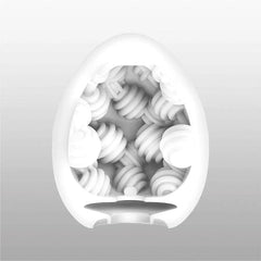 Interior view of Egg Sphere showing soft white elastomer sleeve with rounded sphere nubs