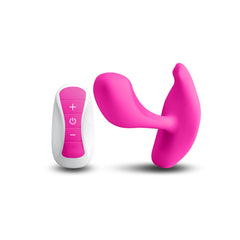 INYA Eros pink silicone rechargeable vibrator with white wireless remote control