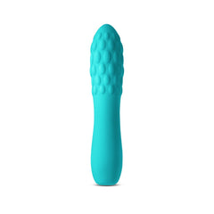 INYA Rita rechargeable vibe in teal, standalone front view highlighting its tapered bubble texture