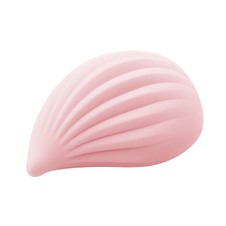 Iroha Kushi Nadeshiko pink silicone vibrator with ridged shell-shaped design on white background
