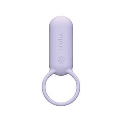 Iroha SVR Very Vibrating Ring back view showing engraved logo and flower detail in lilac