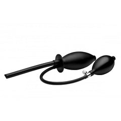 Isabella Sinclair Inflatable Enema Plug in black silicone with hand pump and release valve