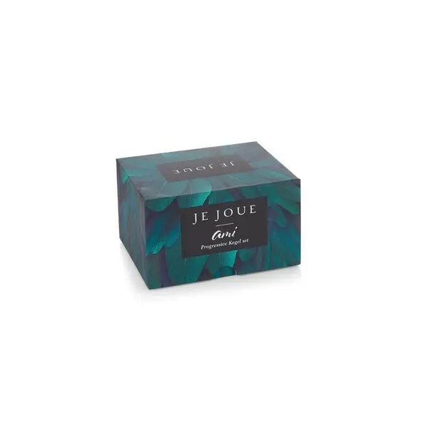 Je Joue Ami Progressive Kegel Set in teal feather-print gift box