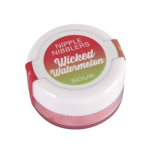 Jelique Nipple Nibblers Wicked Watermelon Sour Pleasure Balm, 3g closed jar, pink tint