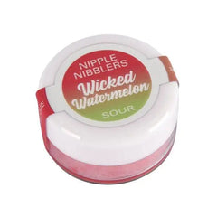 Jelique Nipple Nibblers Wicked Watermelon Sour Pleasure Balm, 3g closed jar, pink tint