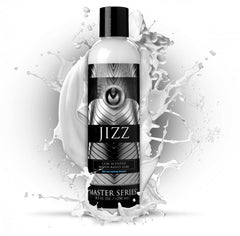 Jizz water-based lubricant, 250 ml white bottle with black cap and label