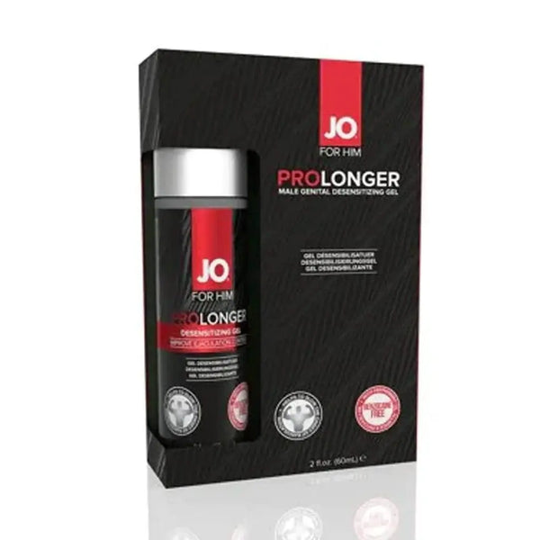 System JO Prolonger Desensitizing Gel 2 fl oz bottle in black retail box