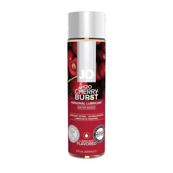 JO H2O Cherry Burst flavoured water-based personal lubricant, 4 oz clear bottle