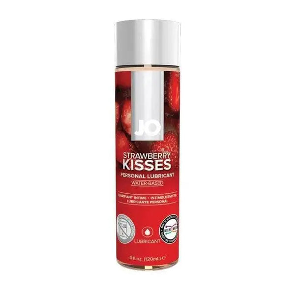 JO H2O Strawberry Kisses flavoured water-based personal lubricant, 4 oz clear bottle