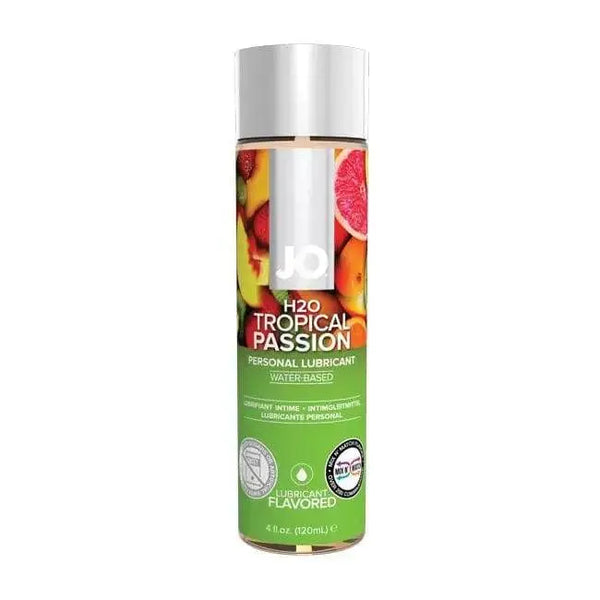 JO H2O Tropical Passion flavoured water-based personal lubricant, 4oz clear bottle