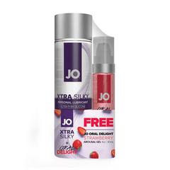 System JO Xtra Silky Silicone + JO Oral Delight Strawberry - Dreamy Desire