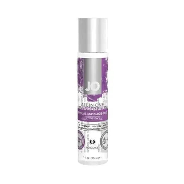 System JO All-in-One Lavender Fields Massage Glide, 1 fl oz silicone-based bottle