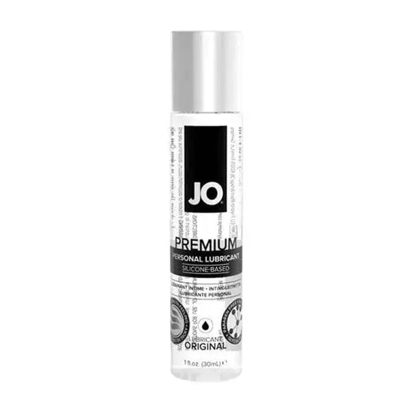 System JO Premium Silicone Lubricant in a clear 30ml bottle with silver cap