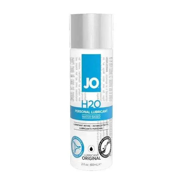 JO H2O Original water-based personal lubricant in a clear 2 oz squeeze bottle