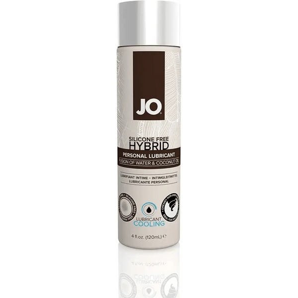 JO Coconut Hybrid Cooling personal lubricant, 120 mL bottle with silver cap