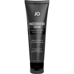 JO Masturbation Cream 4 oz dark tube with flip-cap, water and oil hybrid intimate moisturizer