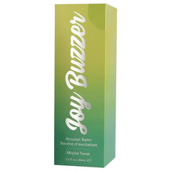 Joy Buzzer Mojito Twist box packaging with yellow-to-green gradient and silver foil lettering