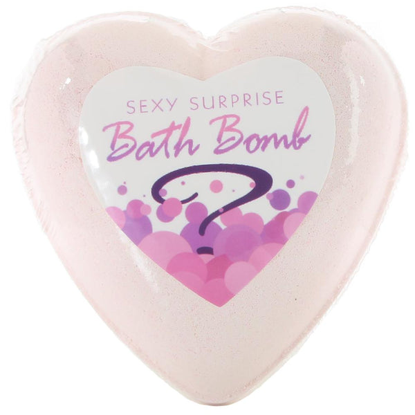 Kheper Sexy Surprise Bath Bomb in heart shape, pale pink with shimmer and mystery label