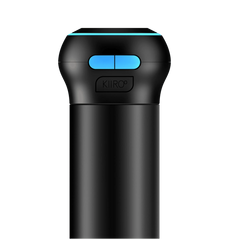 Kiiroo Control male masturbator front view showing dual blue control buttons and LED ring