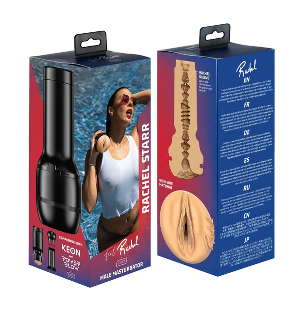 Kiiroo Feel Rachel Starr male masturbator front and back packaging with skin-like sleeve detail
