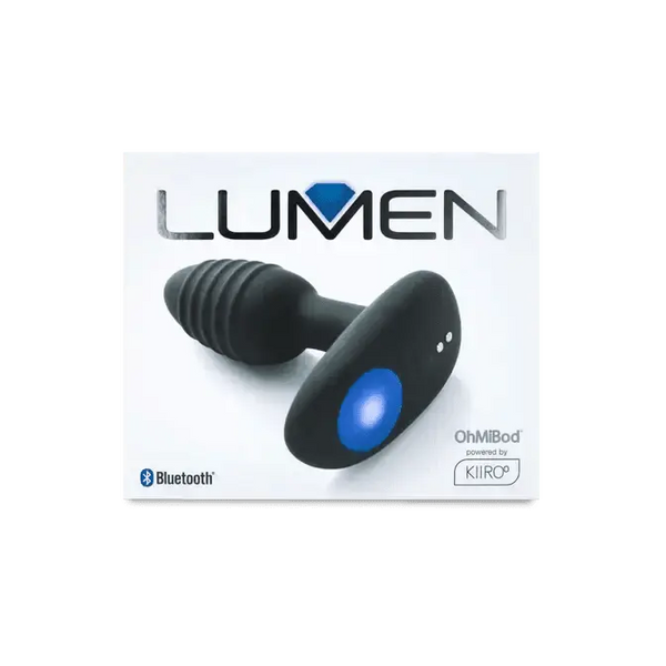 Kiiroo Lumen Plug retail box showing Bluetooth logo and OhMiBod branding on white packaging