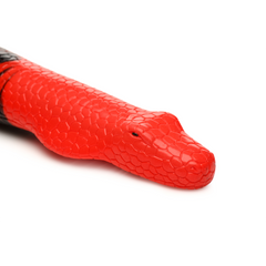 Close-up of King Cobra tapered snake-head tip showing detailed red silicone scale texture