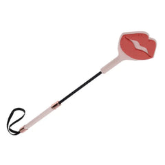 Kiss Crop riding crop angled view showing padded lip-shaped head and wrist loop