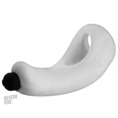 Lateral profile of BUZZFUCK clear ice sling showing curved ergonomic shape with inserted bullet