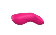 Lateral view of We-Vibe Chorus Pro wearable couples vibrator showing curved ergonomic shape