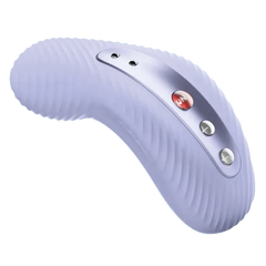 Lavender Fun Factory Laya III lay-on vibrator showing ribbed silicone texture and control buttons