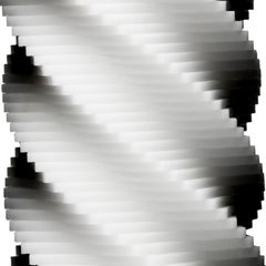 Close-up of layered spiral ridges on the 3Dx Spiral, showing detailed edge texture