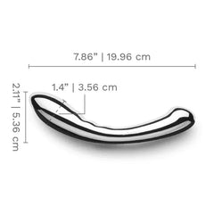 Le Wand Arch dildo dimensions diagram: 7.86 inches long, 2.11 inch width, 1.4 inch girth