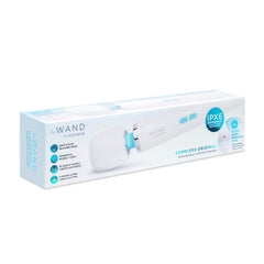 Le Wand Classique Cordless Original box showing IPX6 waterproof rating and 4-hour playtime