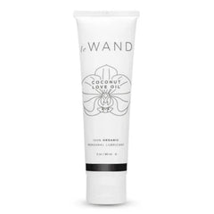 Le Wand Coconut Love Oil in a white squeeze tube, 3 oz organic personal lubricant