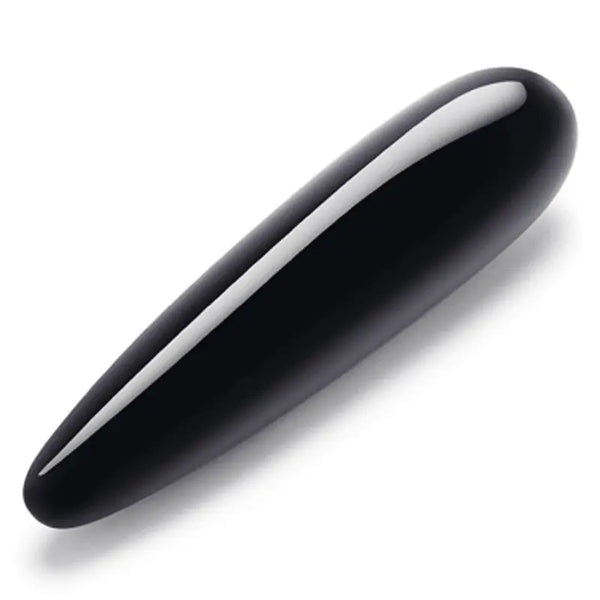 Le Wand Crystal Wand in polished black obsidian, tapered elongated shape, hero view