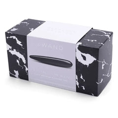 Le Wand Crystal Slim Wand box in black marble print with white label band, retail packaging
