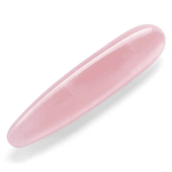 Le Wand Crystal Slim Wand in rose quartz, smooth tapered silhouette on white background