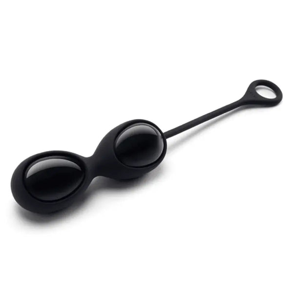 Le Wand Crystal Yoni Eggs black obsidian kegel exerciser with silicone retrieval cord