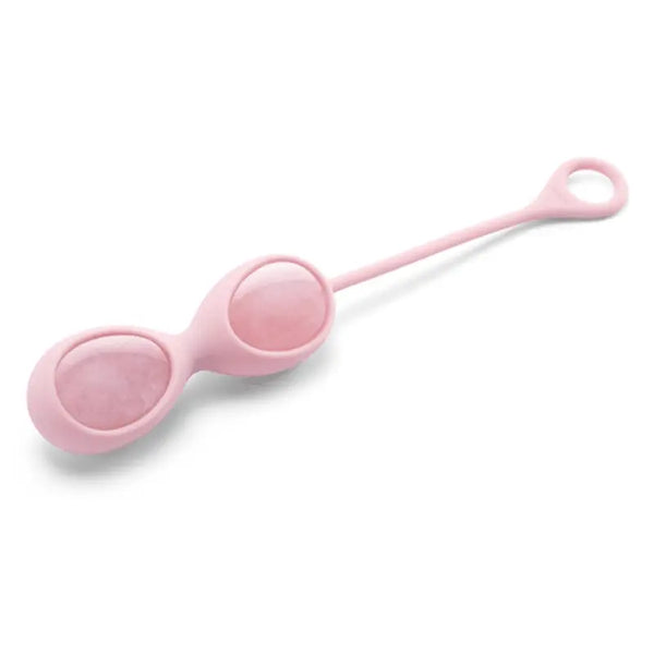 LE Wand Crystal Yoni Eggs rose quartz kegel exerciser with pink silicone retrieval cord