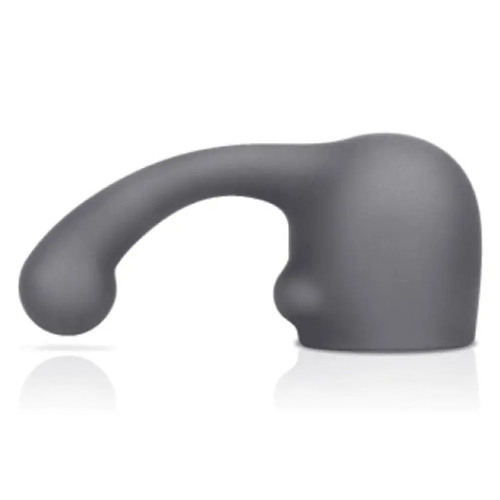 Le Wand Curve silicone attachment in charcoal grey with curved arm and rounded tip