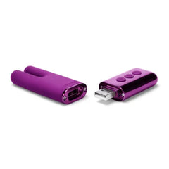 Le Wand Deux separated into two pieces revealing USB charging port on silicone body