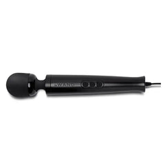 Le Wand Die Cast plug-in wand massager in matte black with rounded silicone head