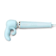 Le Wand Dual attachment fitted onto a wand massager handle showing full assembly