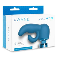 Le Wand Dual Petite attachment in retail packaging, weighted silicone construction shown