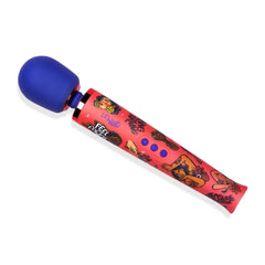 Le Wand Feel My Power wand vibrator at angle, highlighting three control buttons on handle