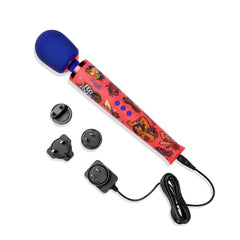 Le Wand Feel My Power wand vibrator with universal power adapter and interchangeable plug heads