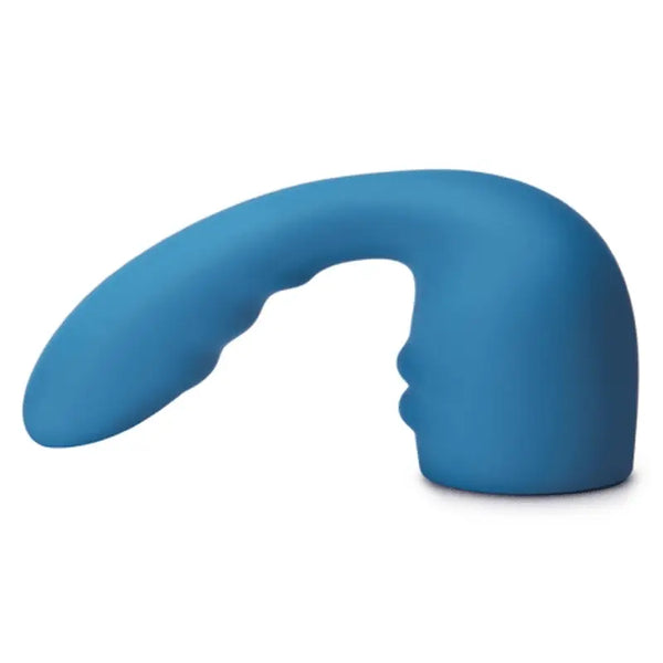 Le Wand Flexi Petite silicone attachment in blue with curved posable design
