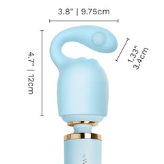 Le Wand Glider dimensions shown: 4.7in tall, 3.8in wide, 1.33in tip diameter