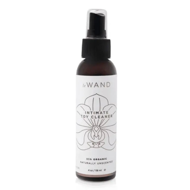 Le Wand Intimate Toy Cleaner 4oz amber glass spray bottle, 95% organic formula