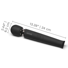 Le Wand massager with dimensions: 13.39 inches long, 2.44 inch head diameter
